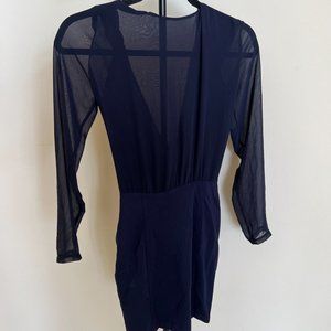 Bec & Bridge Sheer Open Back Long Sleeve Dress